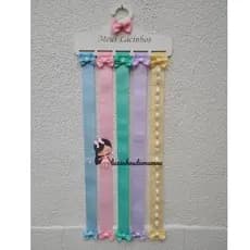 Porta Laços e organizador de laços e tiaras 5 faixas cabide porta laços .