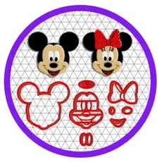Kit Cortadores Mickey Minnie Biscoito Massa Cupcake 5cm