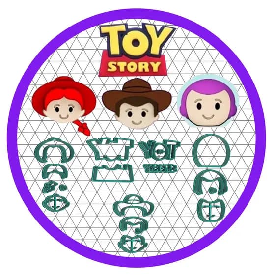 Kit Cortadores Toy Story Woody Buzz Jessie Logo Biscoito 5cm