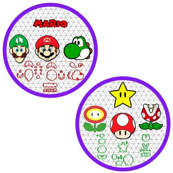 Kit Cortador Super Mario + Acessórios Cupcake Pirulito 3cm