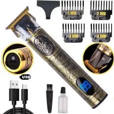 Maquina De Cabelo e Barba Profissional Premium Dragão Vintage Com Display LCD Inteligente Raspa Tudo