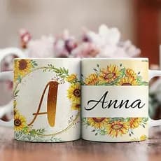 Caneca Xícara Personalizada Com Seu Nome Floral Presente