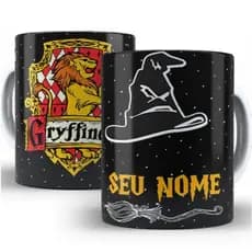 Caneca Personalizada Harry Potter Escudos Casas Grifinória Sonserina Lufa Lufa Corvinal Com Nome