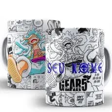 Caneca Xicara Personalizada Anime One Piece Monkey D Luffy Joy Boy Luffy Gear 5 Com Nome