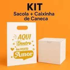 Kit Sacola Presente + Caixinha Para Caneca
