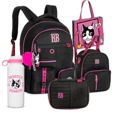 Kit Mochila Estojo Lancheira Rebecca Bonbon RB 2026 Oficial Meninas Juvenil Squeeze Fofa Marmita