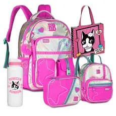 Kit Mochila Estojo Lancheira RB Rebecca Bonbon Juvenil Escolar Universitário Espaçosa Acolchoadas