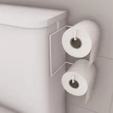 Suporte de Papel Higiênico Banheiro Acoplado 2 Rolos Aço