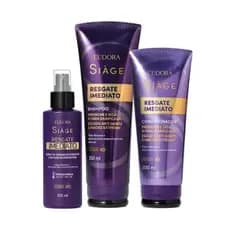 Kit Siàge Resgate Imediato: Shampoo 250ml + Condicionador 200ml + Leave-In 100ml