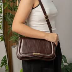 Bolsa Tiracolo Feminina Domidona Retrô Média Clássica Alça Ajustável
