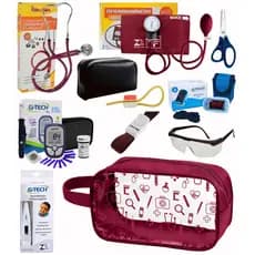 Kit Material Enfermagem Aparelho De Pressão Estetoscópio Rappaport Duplo Premium Nécessaire + Oximetro G-TECH ORIGINAL