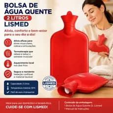 Bolsa Água Quente 2L Lismed Terapêutica Para Alivio Dor Cólica Muscular Térmica