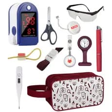 Kit Material De Estágio Para Enfermagem Com Nécessaire Transparente
