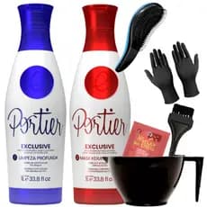 Portier Kit Tratamento de Salão - Tradicional Portier  (2x1000ml) + Kit Aplicação + Sache