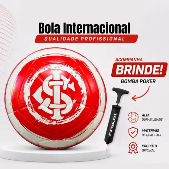 Bola Time Internacional Futebol De Campo Oficial + Brinde