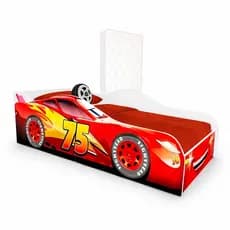 Cama Infantil Carro Mcqueen Vermelho com Colchão Incluso Quarto Temático Divertido e Seguro