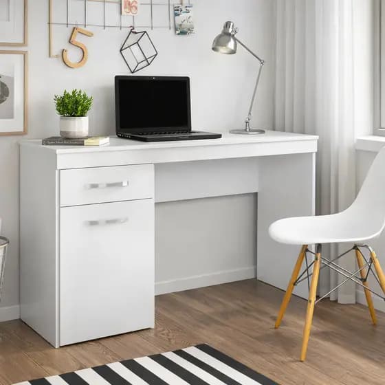 Escrivaninha com Gaveta e Armário Mesa para Estudo Escritório Compacta Moderna Home Office