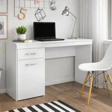 Escrivaninha com Gaveta e Armário Mesa para Estudo Escritório Compacta Moderna Home Office