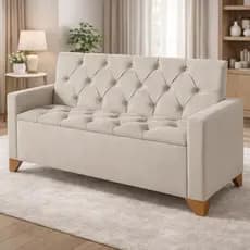 Sofá Banco Divã Recamier Baú Califórnia 1,20m Moderno Luxo Recepção Quarto Confortavel Luxo