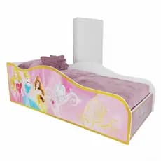 Cama Infantil Princesas Com Colchão Meninas Castelo Encantada Rosa Criança Proteção Quarto Temático