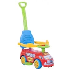 Carrinho Infantil Andador com Empurrador Volante Interativo Passeio 4 Rodas Brinquedo Educativo
