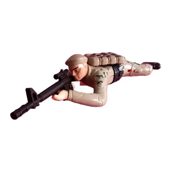 Soldado De Brinquedo Rasteja Guerra Som Luz Led Soldadinho