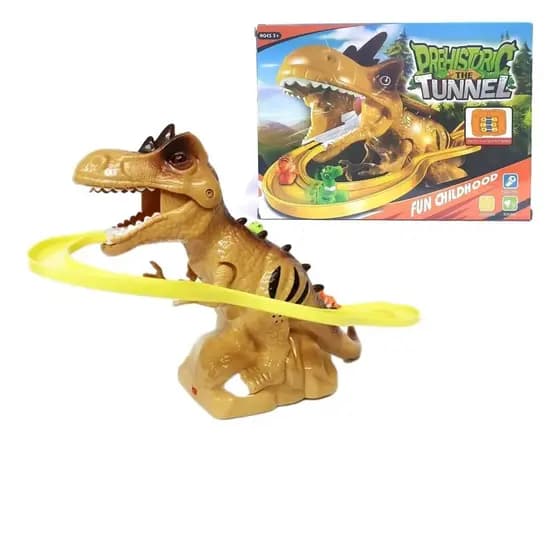 Pista De Dinossauros Com Som E Luz Túnel Escorregador Dino