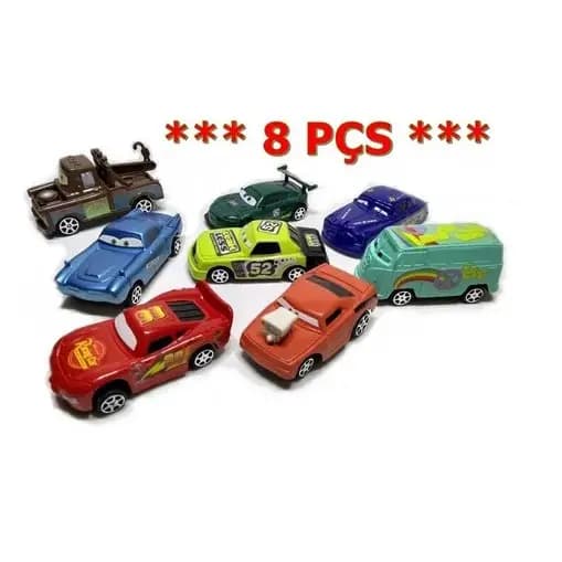 8 Carrinhos Coleção Carros Disney Relâmpago Mc Queen Filme