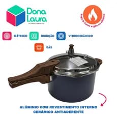 Panela De Pressão Fogão Gás E Indução Antiaderente 4,2 Litro Alta Segurança Fechamento Externo