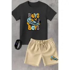 Kit Infantil Camiseta e Short Moletinho + Brinde Grátis Promoção de Lançamento Moda Verão Skate brooklin