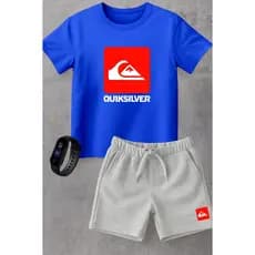 Kit Infantil Camiseta Algodão Menino e Short Moletinho + Brinde Grátis Promoção de Lançamento Moda Verão quik
