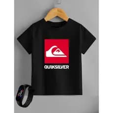 Camiseta Infantil Premium QuickSilver Menino e Menina Gola Redonda + brinde relogio digital