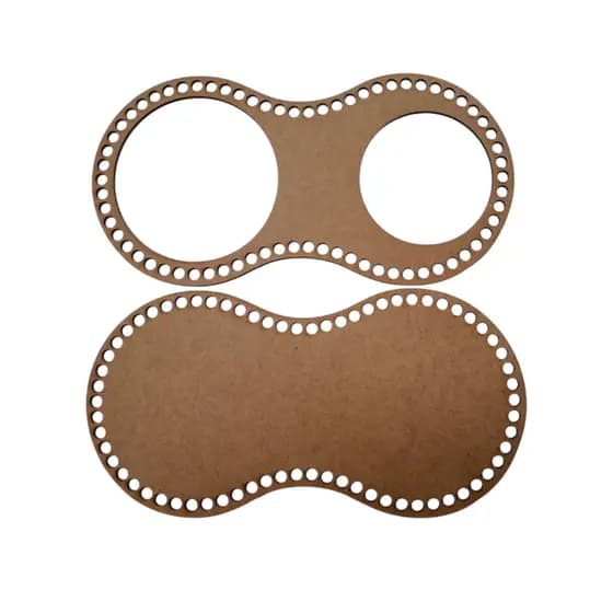 Kit Base Mateira Crochê Fio de Malha MDF 3mm 16cm x 32cm