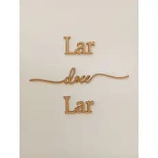 Kit 15 Apliques frase Lar Doce Lar em MDF crú artesanato decoração