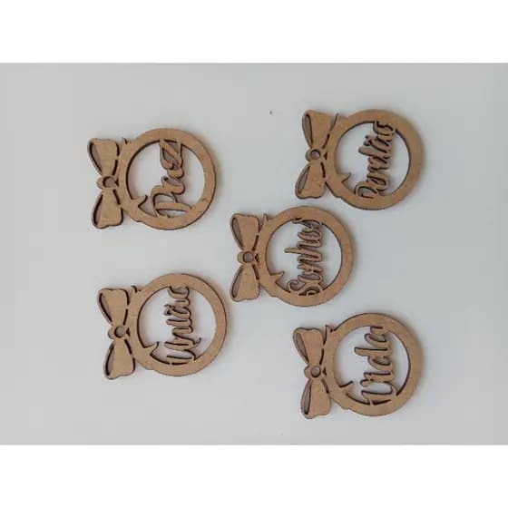 Kit 15 Bolinhas Natalinas para árvore de natal 10cm em MDF CRÚ
