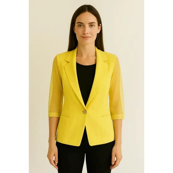 Blazer Social Feminino Amarelo Luigi Bertolli - Casaco para mulheres - Bazar/Brechó