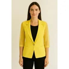 Blazer Social Feminino Amarelo Luigi Bertolli - Casaco para mulheres - Bazar/Brechó