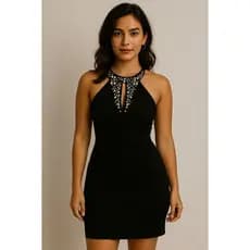 Vestido Feminino Frente única com pedrarias - Roupa de festa, formatura, aniversários - Bazar/Brechó