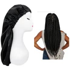 Touca de Cetim para Tranças Box Braids Lace Dreads Long Hair Dupla Face Alto Brilho Anti Frizz