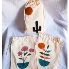 10 Sacos algodão cru 9x12cm  Algodão cru  Pintura Orgânica Personalizado Saquinho Organizador bolsa