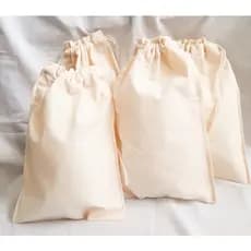 2 SACOS GRANDES  50x40cm  algodão cru  organizador reutilizável