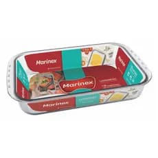 Lasanheira Assadeira Marinex 5 Litros Travessa De Vidro Retangular Nadir