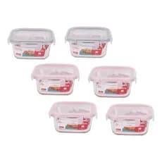 Conjunto De Potes De Vidro Hermético 6 Pçs 550ml Marmita