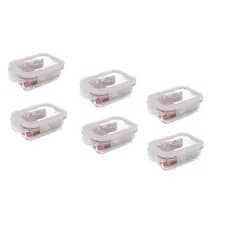 Conjunto De Potes De Vidro Hermético 6 Pçs 370ml Marmita