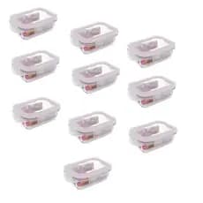 Conjunto De Potes De Vidro Hermético 10 Pçs 370ml Marmita