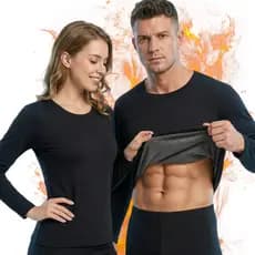 Conjunto Segunda Pele Térmica Calça e Blusa Flanelado Frio Intenso Preto Masculino Feminino Infantil