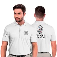 Camisa Polo Personalizada Masculina com Logo Estampado no Peito e nas Costas Uniforme