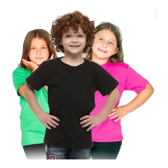 Roupa De Criança Infantil Menina Menino Básica Lisa Camiseta Passeio Volta as aulas