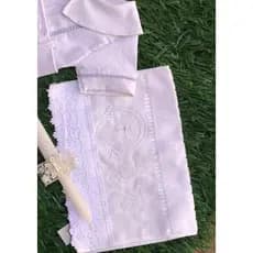 Jardineira Batizado Bebê Branco em Linho com Cinto\ kit de batizado masculino infantil