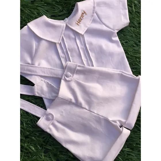 Conjunto Social Infantil Masculino Personalizado – Batizado e Festa